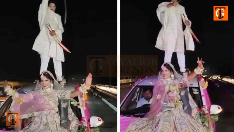 Gwalior Couple Faces Police Action After Dangerous Wedding Stunt on Moving Car